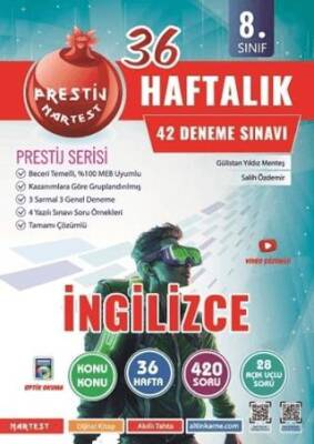 8. Sınıf Haftalık İngilizce Denemeleri - Gülistan Yıldız Menteş kitap kapağı