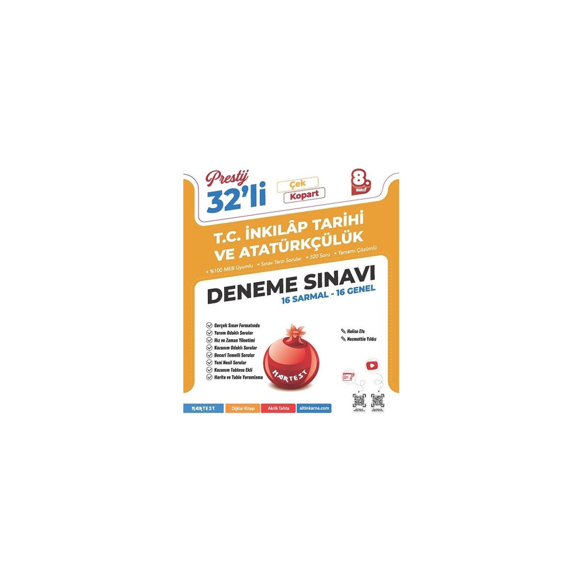 Nartest Yayınları 8. Sınıf Prestij T.C. İnkılap Tarihi Ve Atatürkçülük 32 Deneme Sınavı kitap kapağı