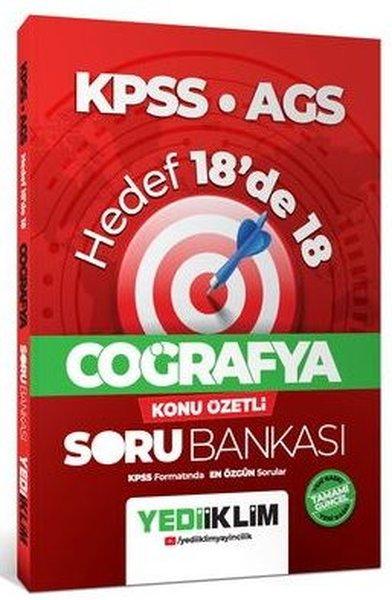 KPSS AGS Coğrafya Hedef 18'de 18 Konu Özetli Soru Bankası | Yediiklim Yayınları (İnce Kapak) - Resim 1