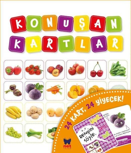 Konuşan Kartlar - 24 Kart 24 Yiyecek | Net Çocuk Yayınları (İnce Kapak) - Resim 1