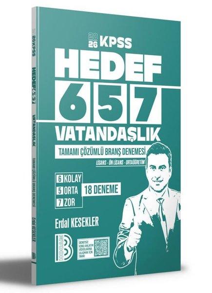 2026 KPSS HEDEF 657 Vatandaşlık Tamamı Çözümlü 18 Branş Denemesi | Benim Hocam Yayınları (İnce Kapak) - Resim 1