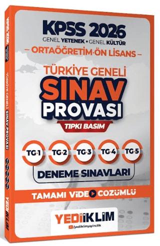 2026 KPSS Ortaöğretim Ön Lisans GY-GK Türkiye Geneli Sınav Provası Tıpkı Basım Deneme Sınavları Tamamı Video Çözümlü | Yediiklim Yayınları (Ciltsiz) - Resim 1