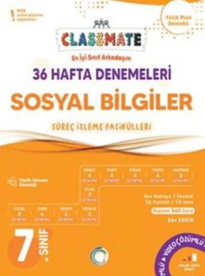 7. Sınıf Sosyal Bilgiler Classmate 36 Hafta Denemeleri - Eda Eşkin kitap kapağı