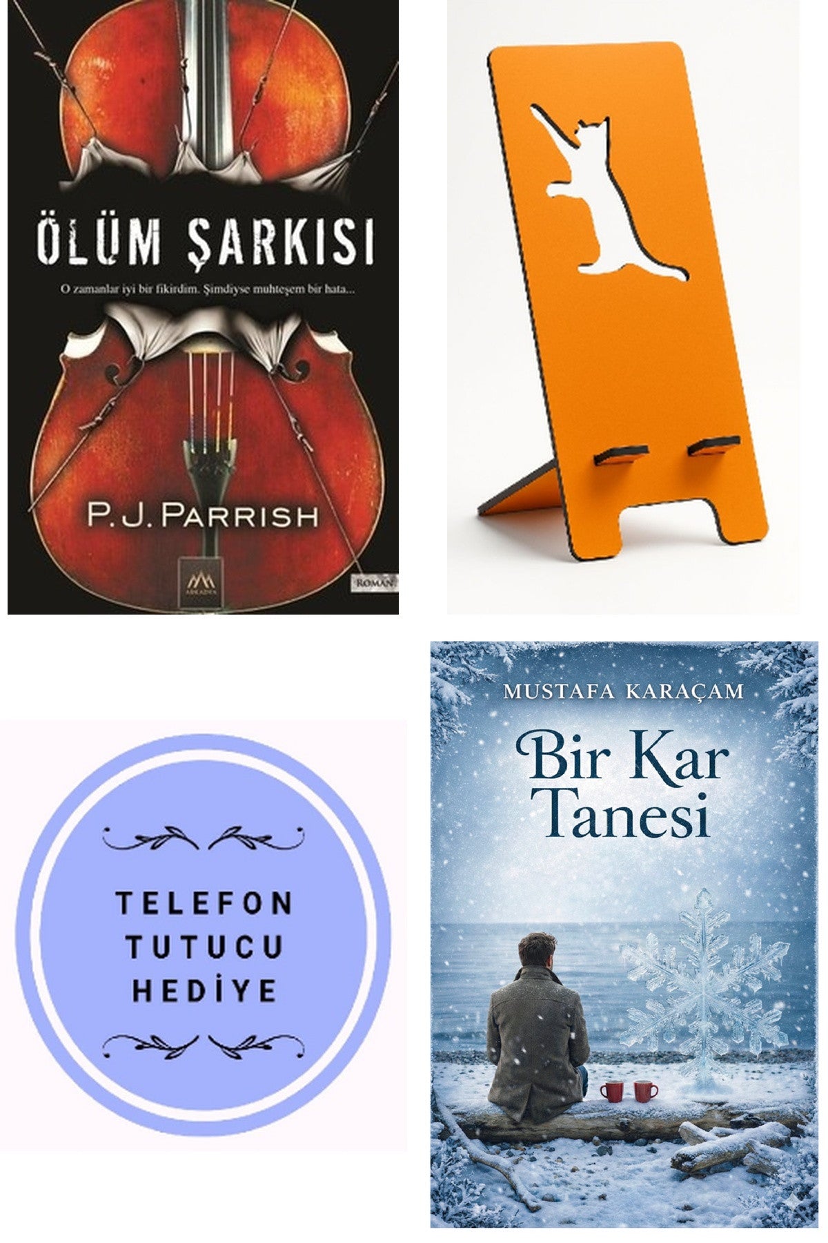 Ölüm Şarkısı - P. J. Parrish + Telefon Tutucu + Bir Kar Tanesi kitap kapağı