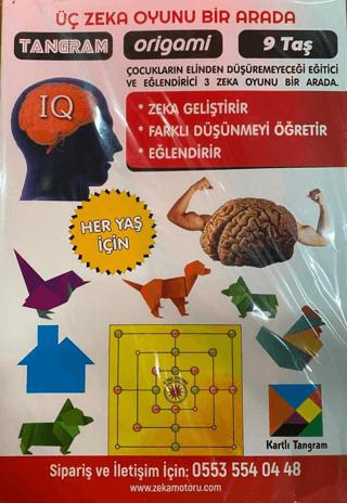 Üç Zeka Oyunu - Tangram, Origami, 9 Taş | Zekiçocuk Eğitici Kitaplar (Ciltsiz) - Resim 1
