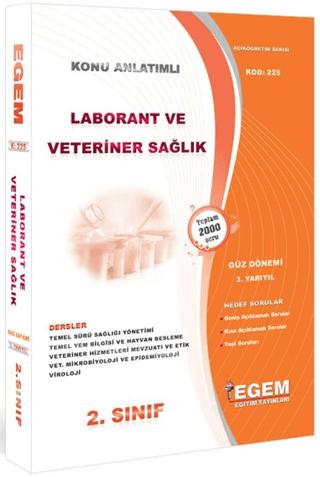 2. Sınıf 3. Yarıyıl Laborant ve Veteriner Sağlık Konu Anlatımlı Soru Bankası - Kod 225