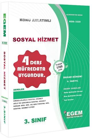 3. Sınıf 6. Yarıyıl Konu Anlatımlı Sosyal Hizmet - Kod 3320