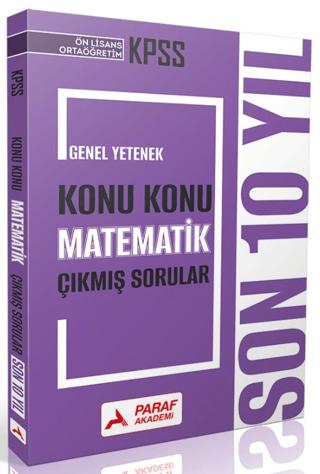 KPSS Ön Lisans Ortaöğretim Genel Yetenek Konu Konu Matematik Çıkmış Sorular Son 10 Yıl