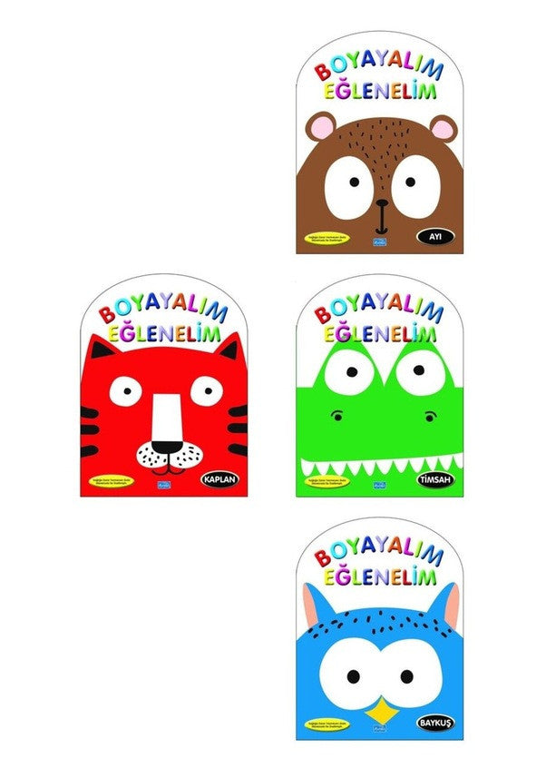 Parıltı Yayınları Boyayalım Eğlenelim Baykuş-Ayı-Kaplan-Timsah -4 Kitap kitap kapağı