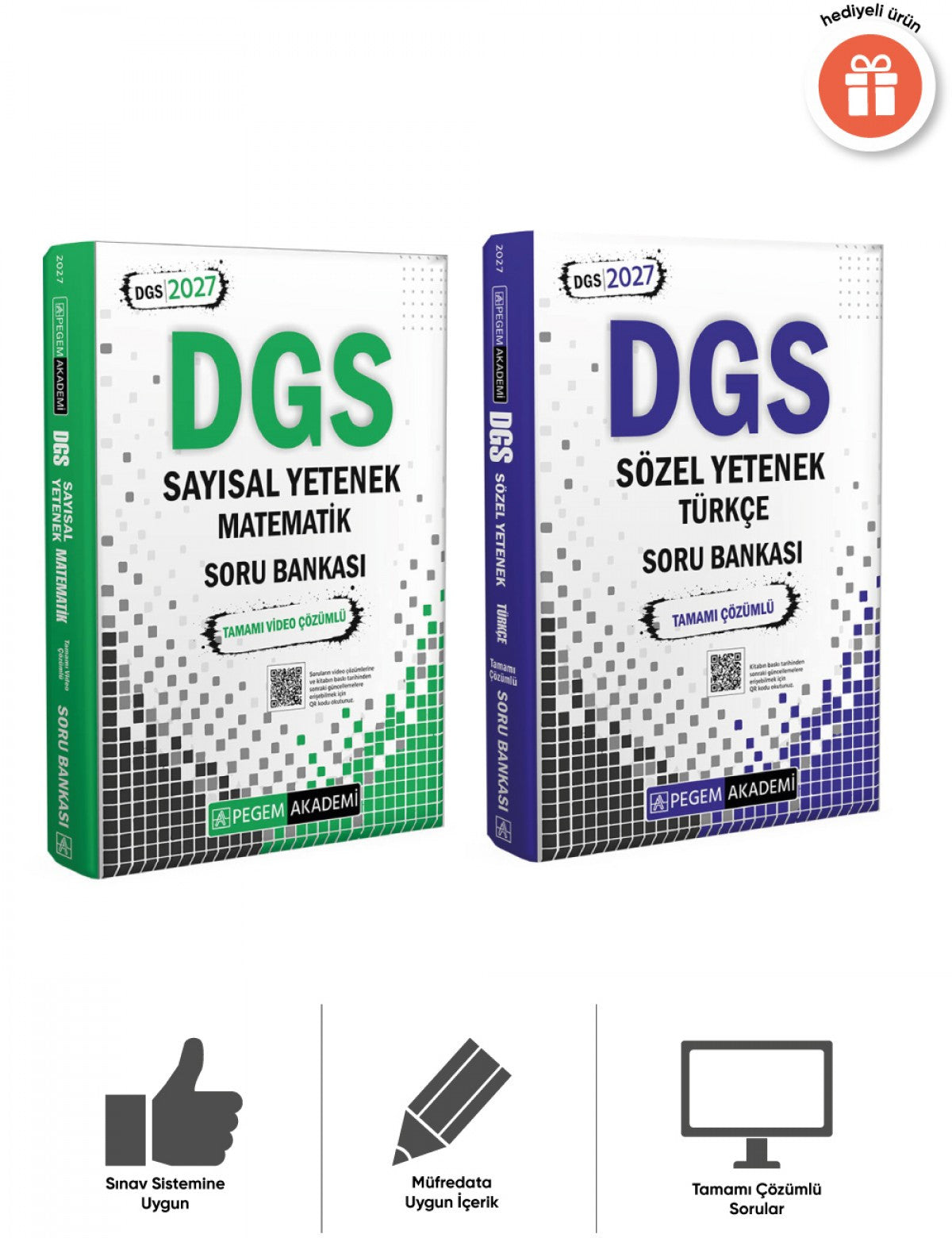 Pegem 2027 DGS Sayısal Sözel Yetenek Tamamı Video Çözümlü Soru Bankası seti 2 Kitap Pegem Yayınclık kitap kapağı