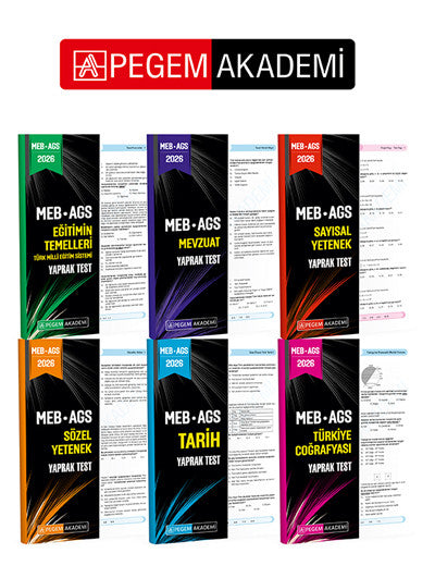 PEGEM AKADEMİ 2026 MEB AGS Yaprak Test Seti (6.Kitap) kitap kapağı