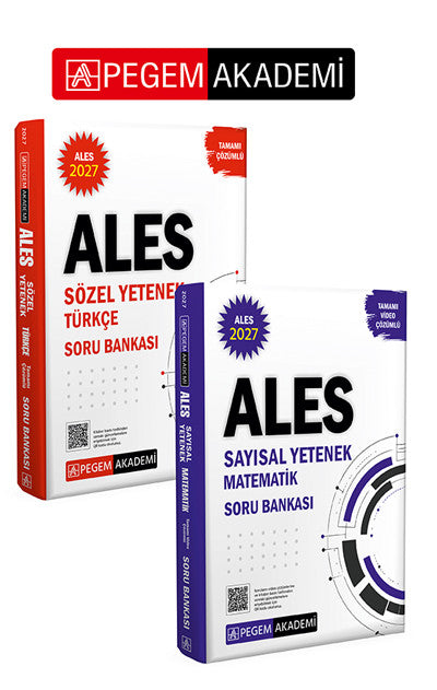 PEGEM AKADEMİ 2027 ALES Sayısal Yetenek Matematik Tamamı Video Çözümlü Soru Bankası + 2027 ALES Söz kitap kapağı