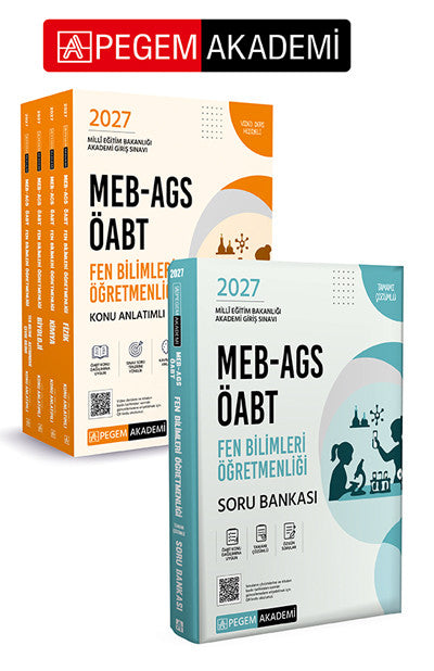 PEGEM AKADEMİ 2027 MEB-AGS ÖABT Fen Bilimleri Öğretmenliği Konu Anlatımlı Modüler Set + 2027 MEB-AGS kitap kapağı