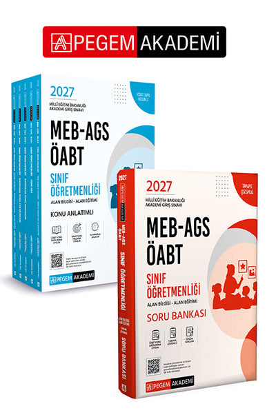 PEGEM AKADEMİ 2027 MEB AGS ÖABT Sınıf Öğretmenliği Alan Bilgisi - Alan Eğitimi Konu Anlatımlı Set (5 kitap kapağı