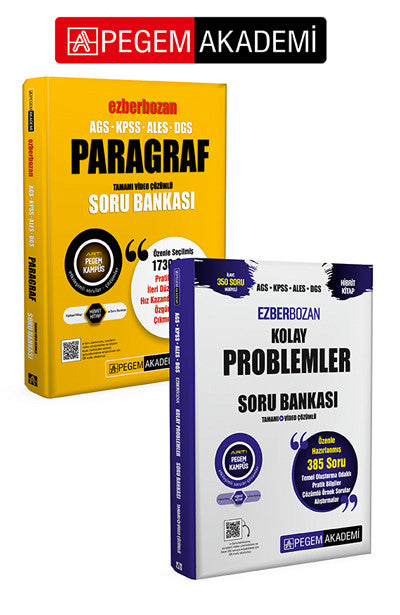 PEGEM AKADEMİ AGS-KPSS-ALES-DGS Ezberbozan Paragraf Tamamı Video Çözümlü Soru Bankası + AGS KPSS AL kitap kapağı