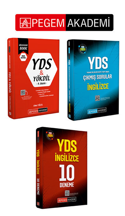 PEGEM AKADEMİ YDS YÖKDİL Grammar Book + 2026 YDS İngilizce Çıkmış Sorular + 2026 YDS İngilizce 10 De kitap kapağı