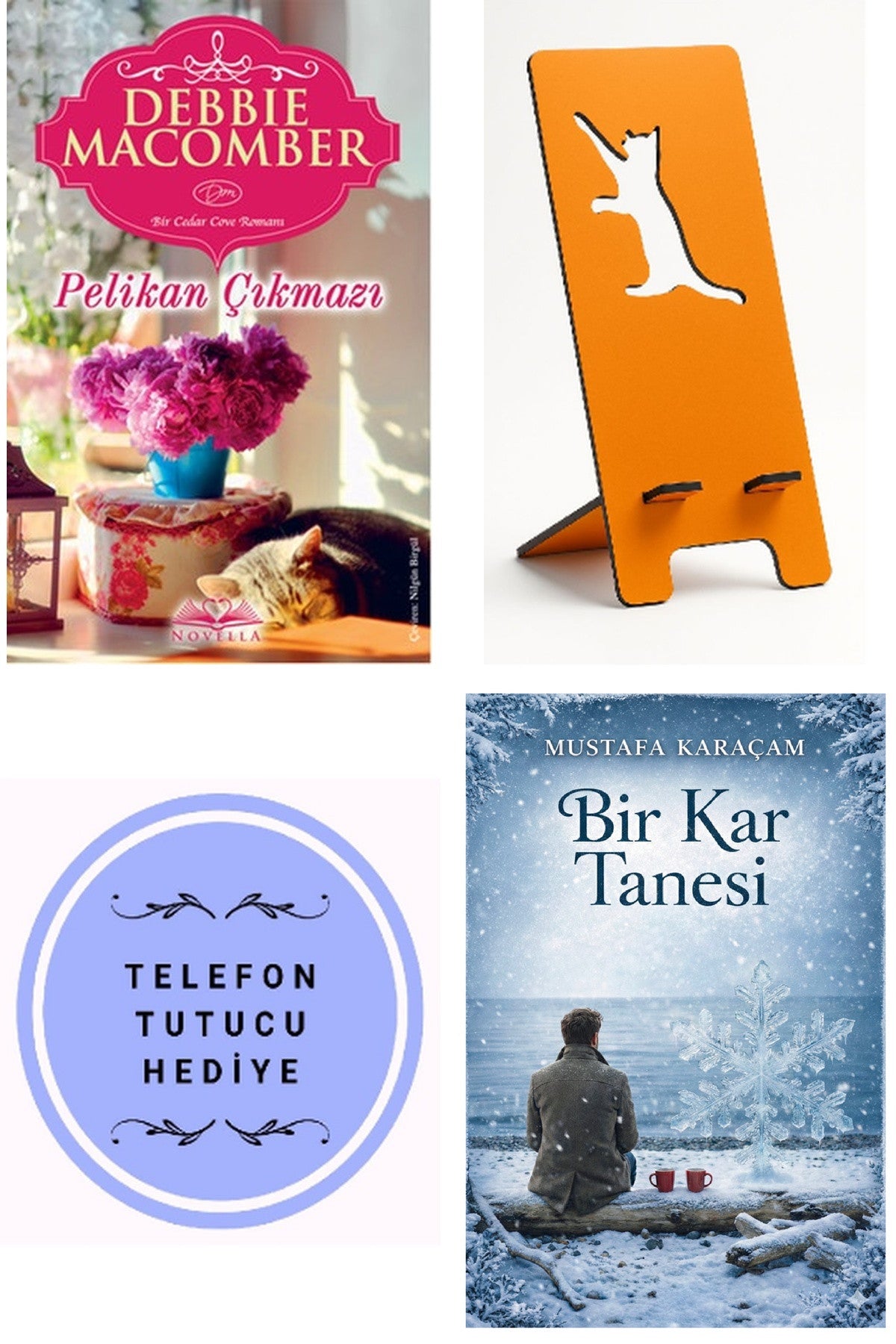 Pelikan Çıkmazı - Debbie Macomber + Telefon Tutucu + Bir Kar Tanesi kitap kapağı