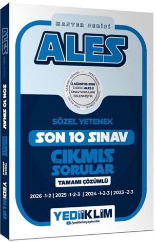 2027 ALES Sözel Yetenek Master Serisi Tamamı Çözümlü Son 10 Sınav Çıkmış Sorular | Yediiklim Yayınları (Ciltsiz) - Resim 1