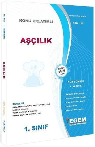 1. Sınıf 1. Yarıyıl Aşçılık Konu Anlatımlı Hedef Sorular - Kod 125