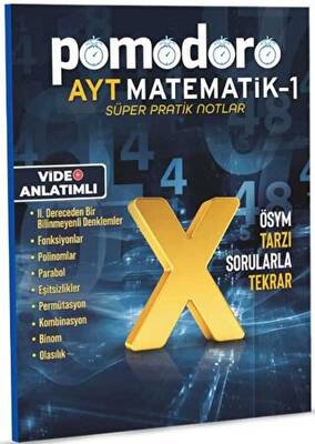 Pomodoro AYT Matematik -1 Konu Soru Süper Pratik Notlar - Kolektif kitap kapağı