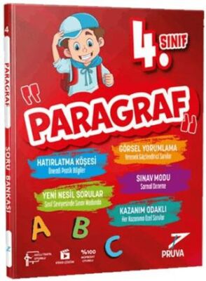 4. Sınıf Paragraf Soru Bankası Pruva Akademi - Kolektif kitap kapağı