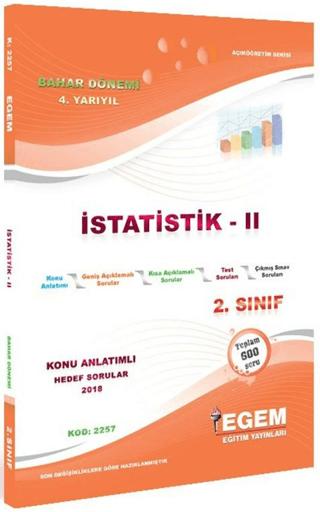 2. Sınıf 4. Yarıyıl İstatistik 2 Konu Anlatımlı Hedef Sorular - Kod 2257