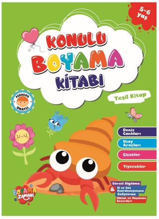 Konulu Boyama Serisi - Yeşil Kitap 5-6 Yaş | Boyama Zamanı (Ciltsiz) - Resim 1