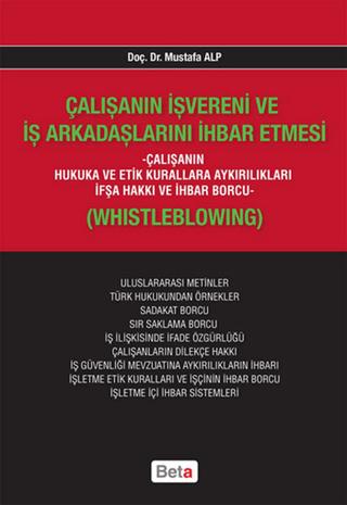 Çalışanın İşvereni ve İş Arkadaşlarını İhbar Etmesi | Beta Yayınevi (Ciltsiz) - Resim 1
