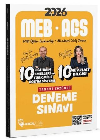 2026 MEB-AGS Eğitimin Temelleri ve Türk Milli Eğitim Sistemi, Mevzuat Bilgisi 10+10 Deneme Çözümlü