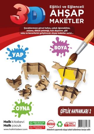 Eğitici ve Eğlenceli Ahşap Maketler - Çiftlik Hayvanları - 2 Ahşap Maket | Halk Kitabevi - Resim 1