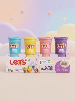 Let's 4 Renk Pastel Oyun Hamuru 440g | Lets - Resim 1