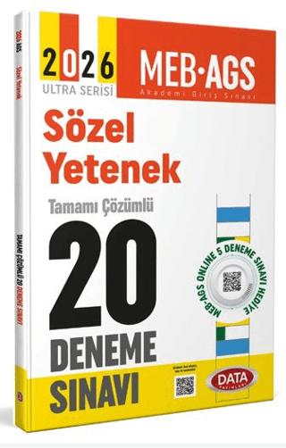 2026 AGS Sözel Yetenek Tamamı Çözümlü 20 Deneme Sınavı | Data Yayınları (Ciltsiz) - Resim 1