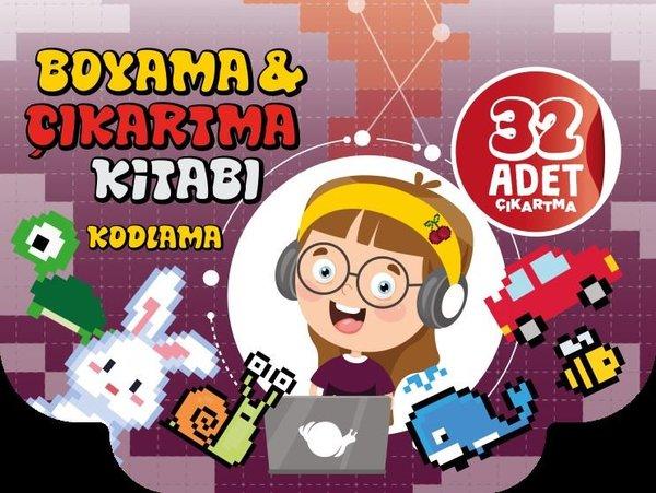 Kodlama - Boyama & Çıkartma Kitabı - 32 Adet Çıkartma | Çikolata Yayınevi (İnce Kapak) - Resim 1