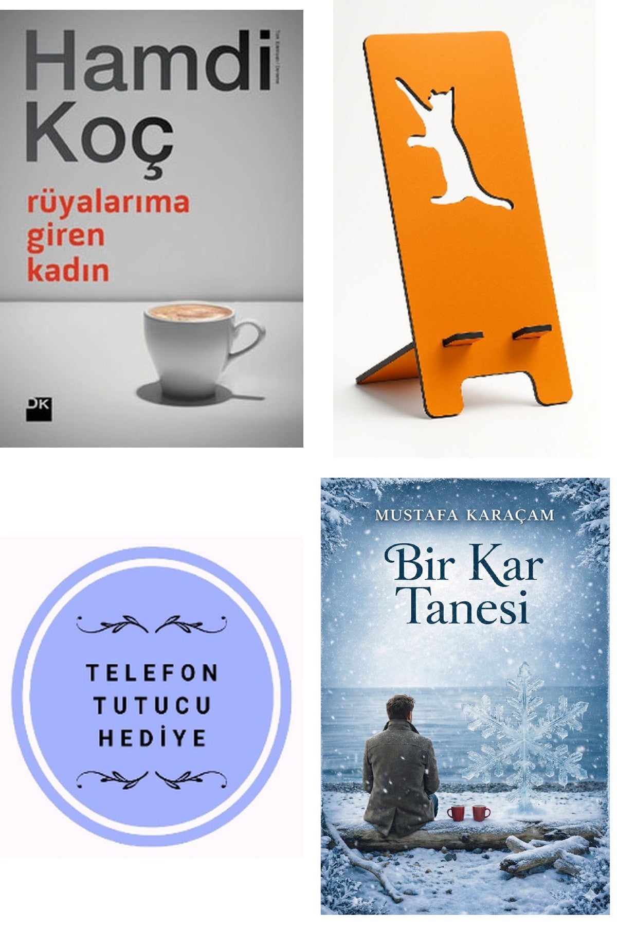 Rüyalarıma Giren Kadın - Hamdi Koç + Telefon Tutucu + Bir Kar Tanesi kitap kapağı