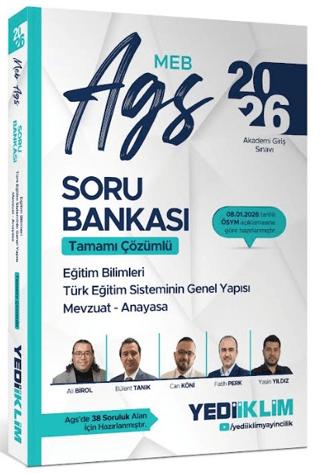 2026 MEB AGS Eğitim Bilimleri Türk Eğitim Sisteminin Genel Yapısı Mevzuat Anayasa Tamamı Çözümlü Soru Bankası | Yediiklim Yayınları (Ciltsiz) - Resim 1