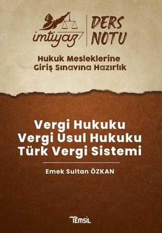 İmtiyaz HMGS Ders Notları Vergi Hukuku- Vergi Usul Hukuku- Türk Vergi Sistemi | Temsil Kitap (Ciltsiz) - Resim 1