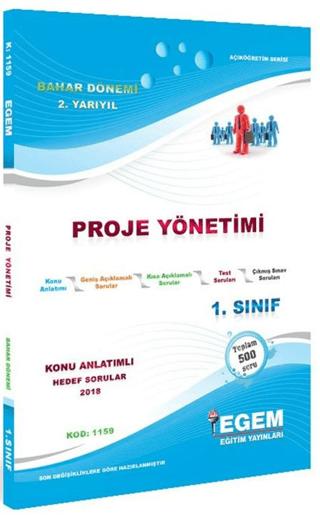 1. Sınıf 2. Yarıyıl Konu Anlatımlı Hedef Sorular Proje Yönetimi - Kod 1159