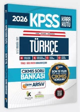 2026 FULLKPSS Lisans - Önlisans - Ortaöğretim Türkçe’nin Kara Kutusu ÖSYM Çıkmış Soru Bankası Son 15 Yıl