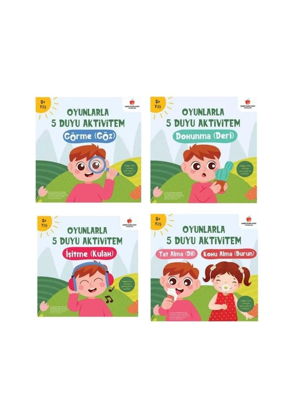 Sabri Ülker Vakfı 5+ Yaş Çocuklar İçin Oyunlarla 5 Duyu Aktivitem-4 Kitap Set kitap kapağı