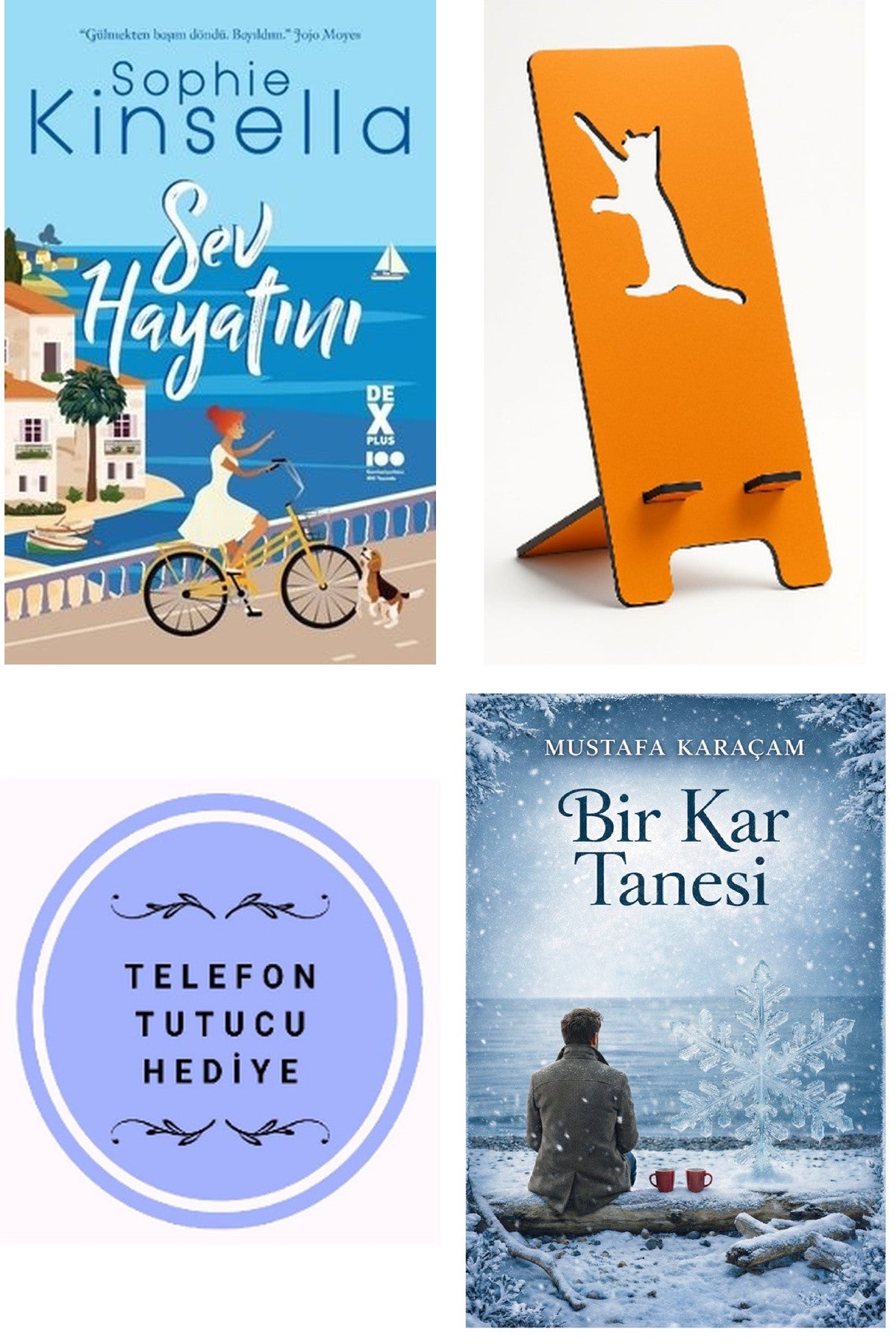 Sev Hayatını - Sophie Kinsella + Telefon Tutucu + Bir Kar Tanesi kitap kapağı
