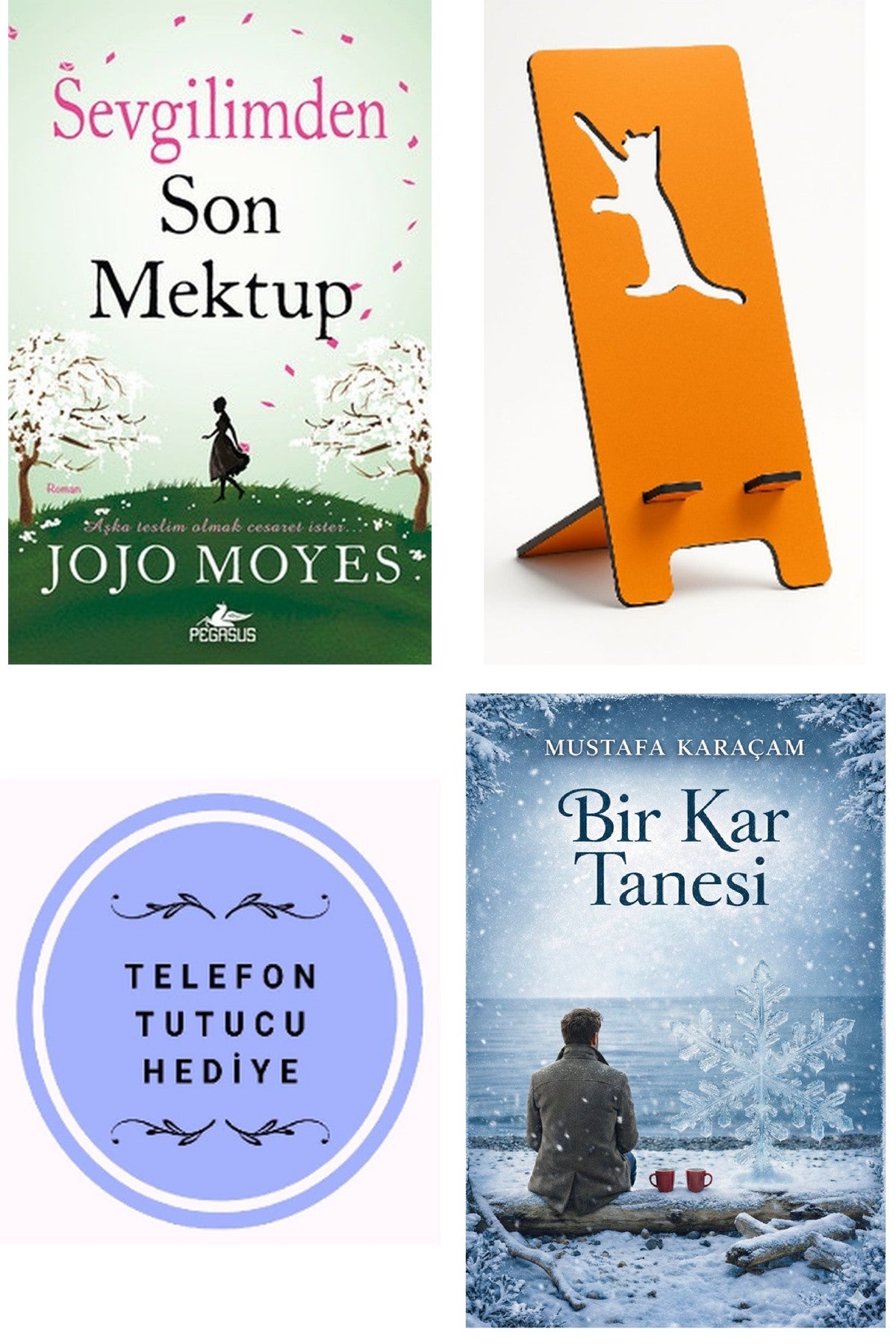 Sevgilimden Son Mektup - Jojo Moyes + Telefon Tutucu + Bir Kar Tanesi kitap kapağı