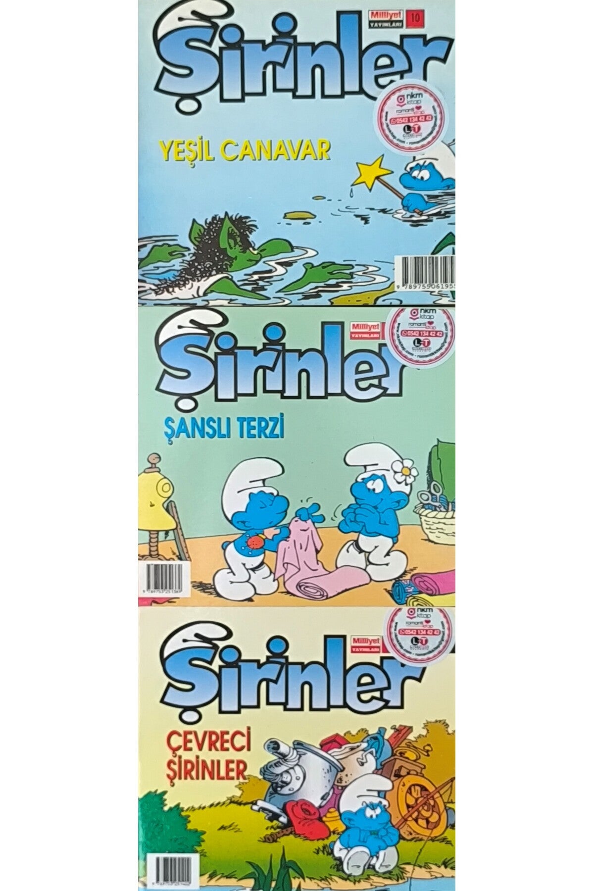 Şirinler Okuma Serisi 3 Kitap (Cep Boy) / 1996 Basım kitap kapağı