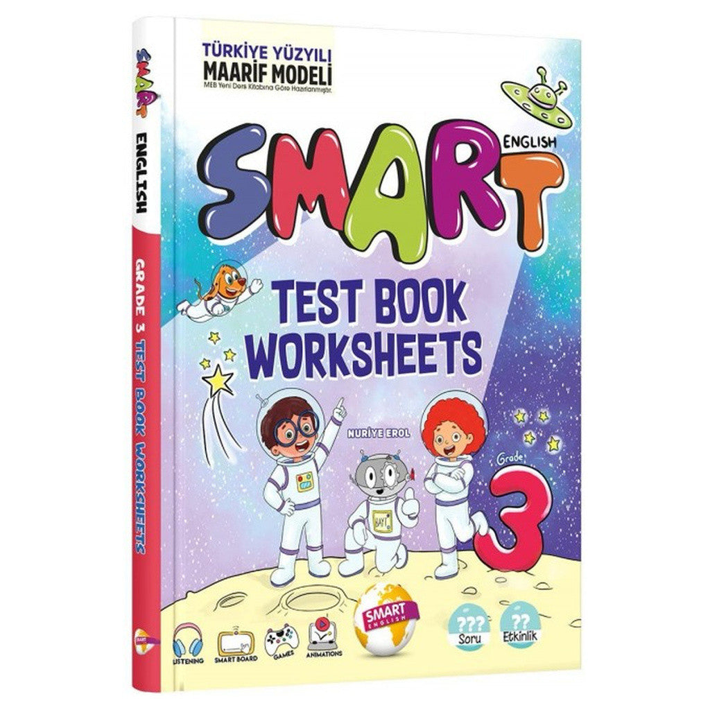Smart English 2027 3. Sınıf Test Book Worksheets Maarif Model kitap kapağı