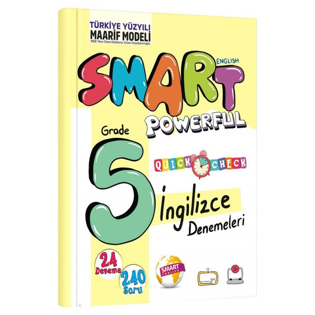 Smart English 2027 5. Sınıf Powerful Quick Check İngilizce Denemeleri Maarif Model kitap kapağı