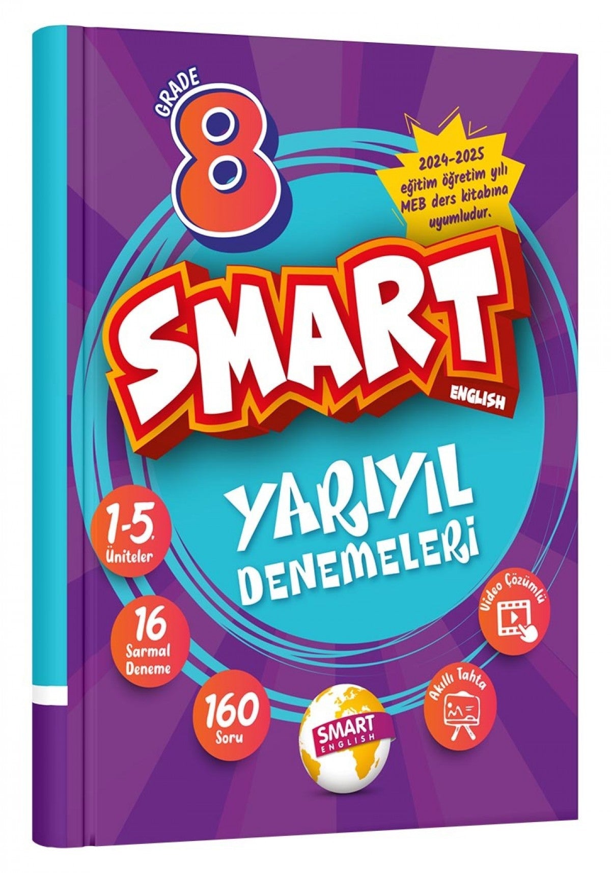 Smart English 8. Sınıf 1. Dönem Yarıyıl İngilizce Denemeleri 16 Adet kitap kapağı