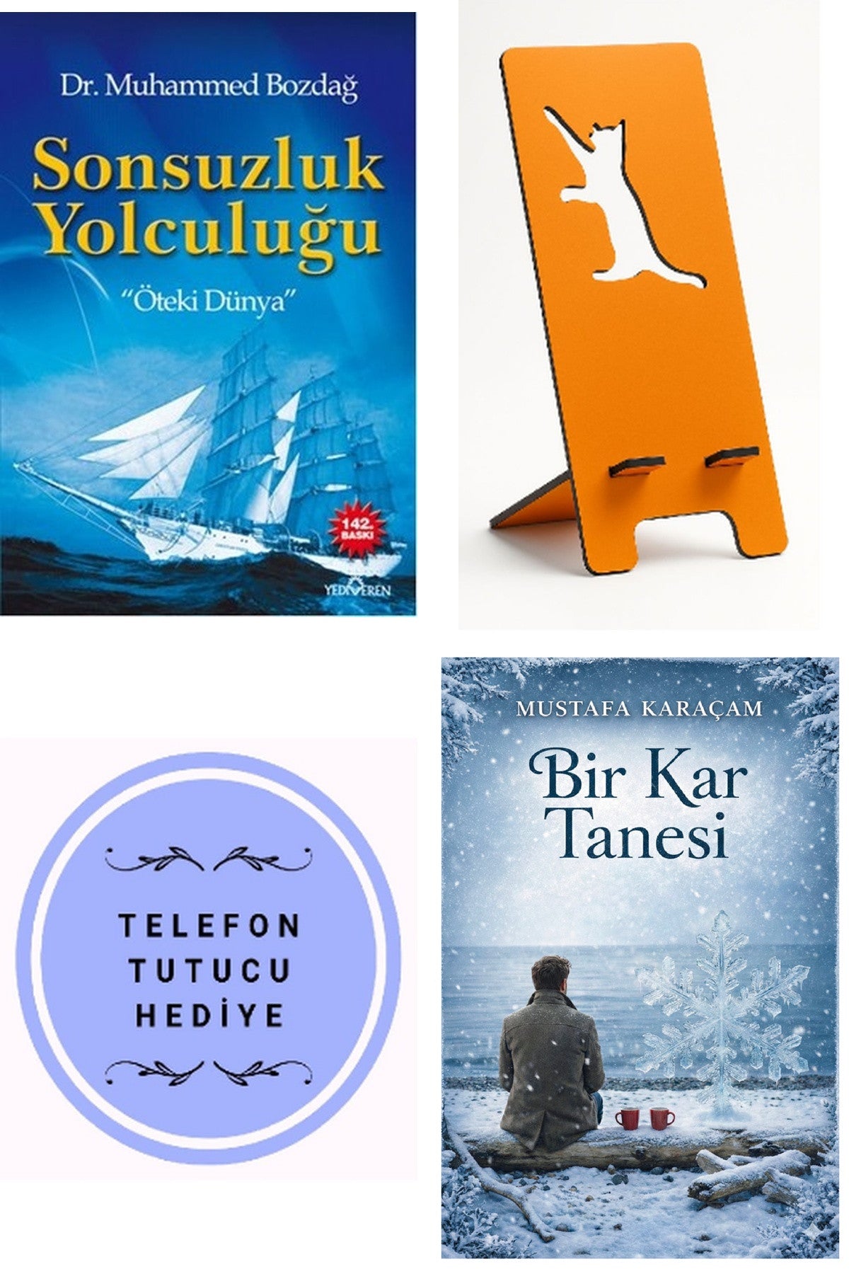 Sonsuzluk Yolculuğu - Muhammed Bozdağ + Telefon Tutucu + Bir Kar Tanesi kitap kapağı