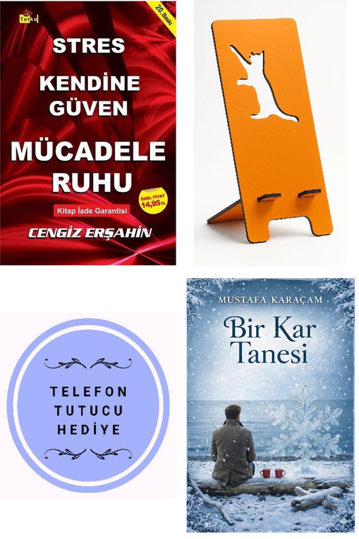 Stres Kendine Güven Mücadele Ruhu - Cengiz Erşahin + Telefon Tutucu + Bir Kar Tanesi kitap kapağı