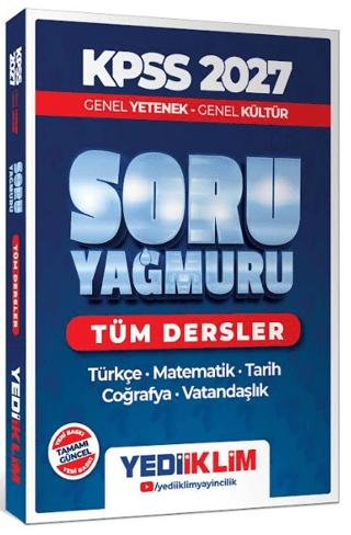 2027 KPSS Genel Yetenek Genel Kültür Tüm Dersler Soru Yağmuru | Yediiklim Yayınları (Ciltsiz) - Resim 1