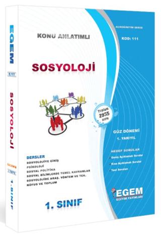 1. Sınıf 1. Yarıyıl Sosyoloji Konu Anlatımlı Soru Bankası - Güz Dönemi Kod: 111