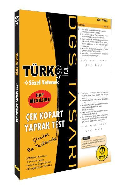 Tasarı DGS Türkçe Sözel Yetenek Yaprak Test Çek Kopart kitap kapağı